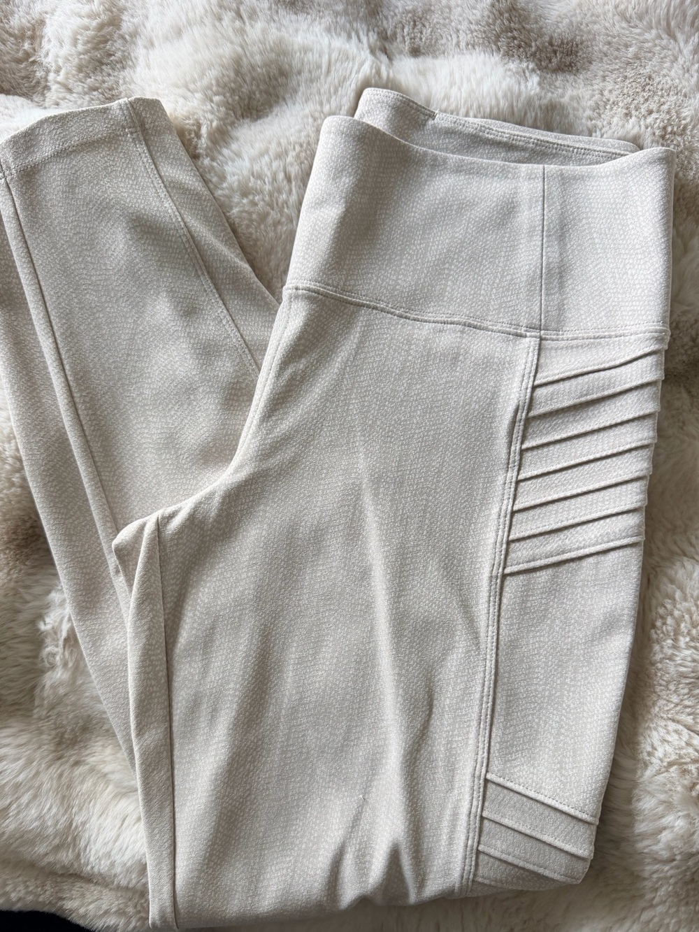 Athleta High-Rise Moto Leggings in Cream pattern